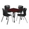 Regency Tables > Height Adjustable > Square Mobile Table & Chair Sets, 30 W, 30 L, 23-34 H, Mahogany TB3030MHAPCBK40BK - alternate 1
